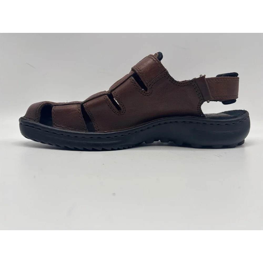 Skechers Men's Brown Leather Fisherman Sandals Closed Toe Casual Shoes US 9